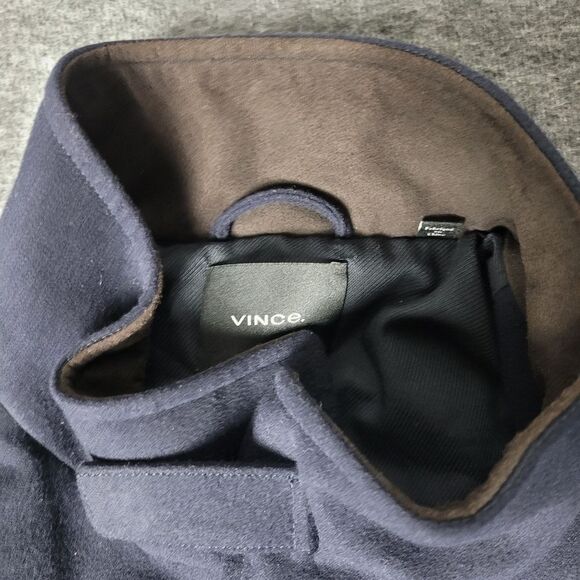 Vince Men's Field Jacket Size XL  Suede Trim Blue Navy - Picture 6 of 16